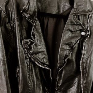 Free People Leather like Black jacket L